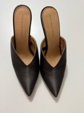 Who What Wear Black Pointed Toe Mule Heels size 6